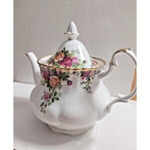 Vintage Royal Albert Old Country Rose Tea pot 8 1/2” Large 6 Cup